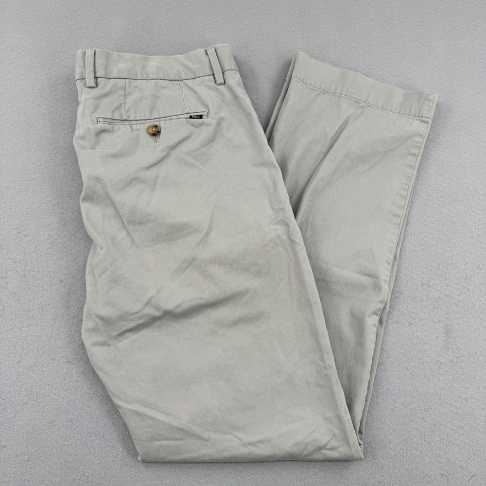 Polo‎ Ralph Lauren Mens Stretch Classic Fit Chino Pants Gray 33x32 Cotton Preppy